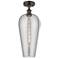 Ballston Chelsea 8"W Oiled Bronze Semi-Flush w/ Light Smoke Shade