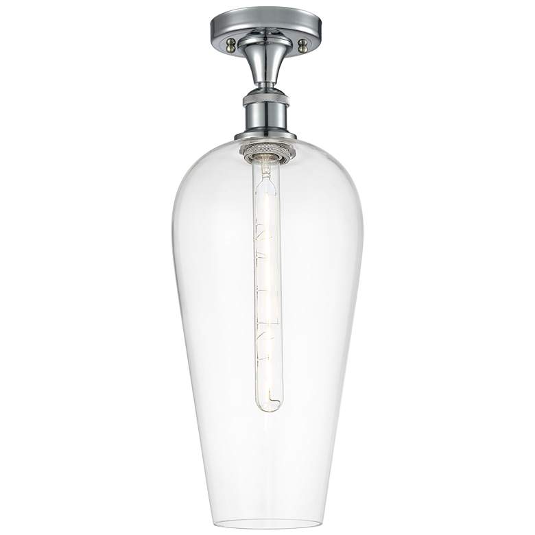 Image 1 Ballston Chelsea 8"W Polished Chrome Semi.Flush Mount With Clear Shade