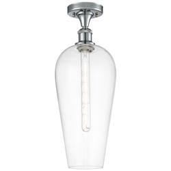 Ballston Chelsea 8"W Polished Chrome Semi.Flush Mount With Clear Shade