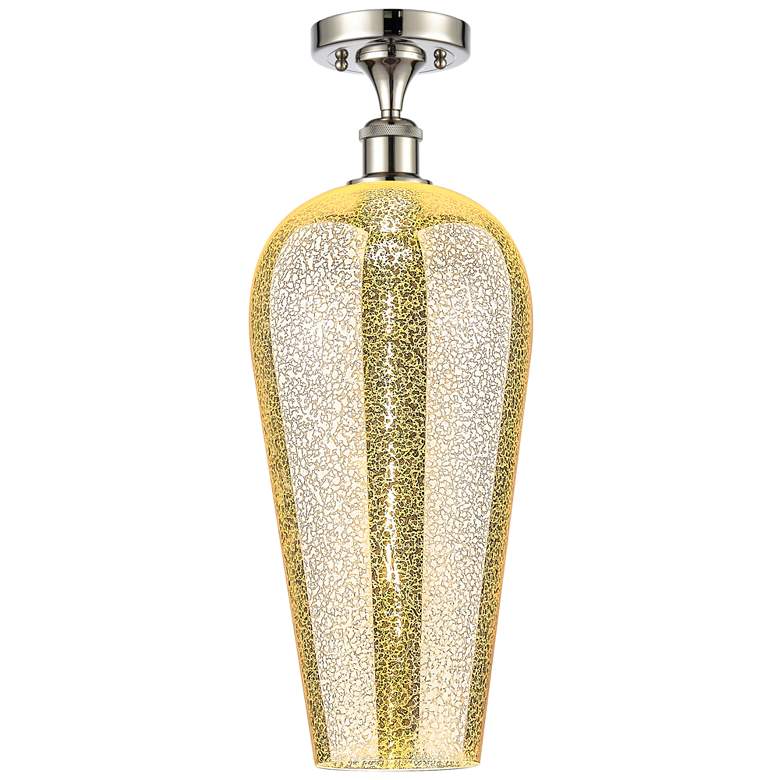 Image 1 Ballston Chelsea 8"W Polished Nickel Semi.Flush Mount w/ Mercury Shade