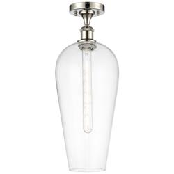 Ballston Chelsea 8"W Polished Nickel Semi.Flush Mount With Clear Shade