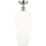 Ballston Chelsea 8"W Polished Nickel Semi.Flush Mount With White Shade