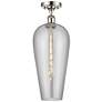 Ballston Chelsea 8"W Polished Nickel Semi-Flush w/ Light Smoke Shade