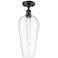 Ballston Chelsea 8" Wide Matte Black Semi.Flush Mount With Clear Shade