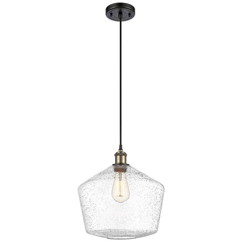 Image 1 Ballston Cindyrella 12" Wide Black Brass Corded Mini Pendant w/ Seedy