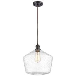 Ballston Cindyrella 12" Wide Bronze Corded Mini Pendant w/ Seedy Shade
