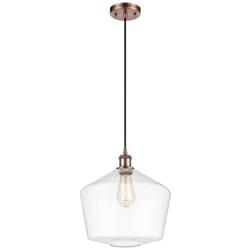 Ballston Cindyrella 12" Wide Copper Corded Mini Pendant w/ Clear Shade