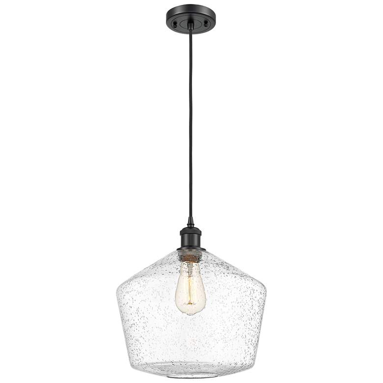 Image 1 Ballston Cindyrella 12" Wide Matte Black Corded Mini Pendant w/ Seedy