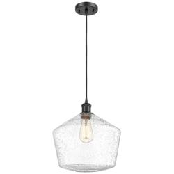 Ballston Cindyrella 12" Wide Matte Black Corded Mini Pendant w/ Seedy
