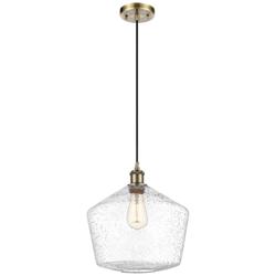Ballston Cindyrella 12"W Antique Brass Corded Mini Pendant w/ Seedy Sh