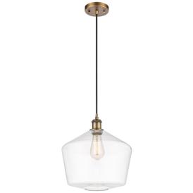 Ballston Cindyrella 12"W Brushed Brass Corded Mini Pendant w/ Clear Sh Ballston Cindyrella 12"W Brushed Brass Corded Mini Pendant w/ Clear Sh