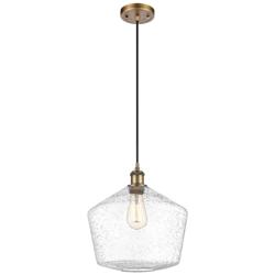 Ballston Cindyrella 12"W Brushed Brass Corded Mini Pendant w/ Seedy Sh