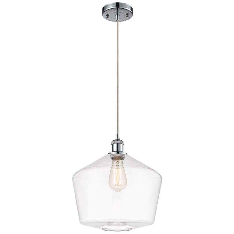 Image 1 Ballston Cindyrella 12"W Polished Chrome Corded Mini Pendant w/ Clear