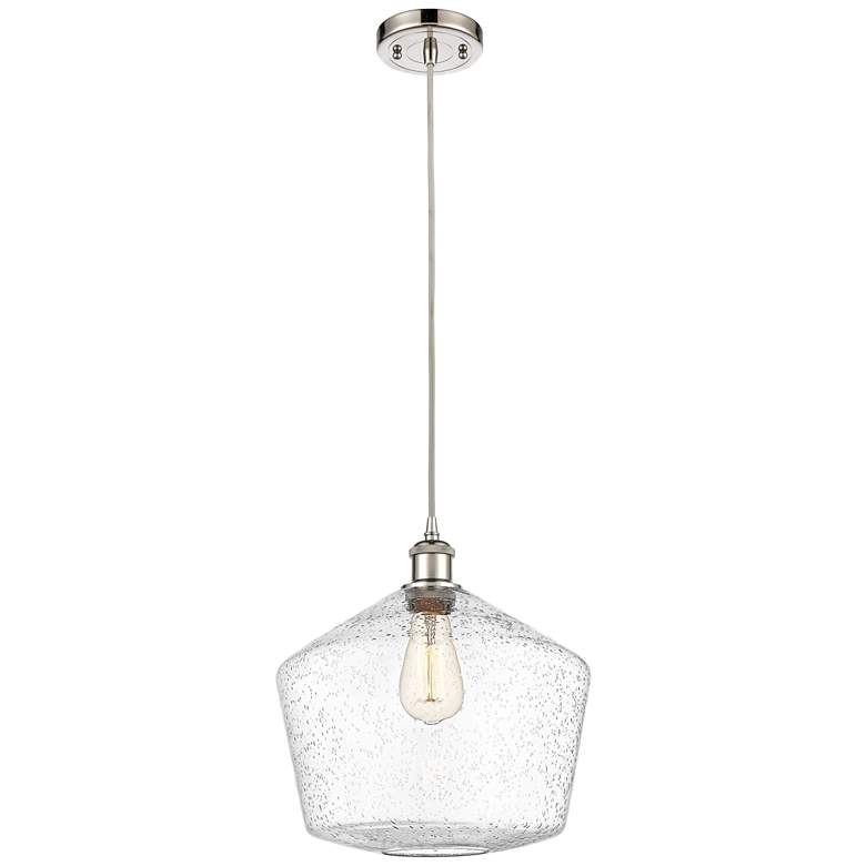 Image 1 Ballston Cindyrella 12"W Polished Nickel Corded Mini Pendant w/ Seedy