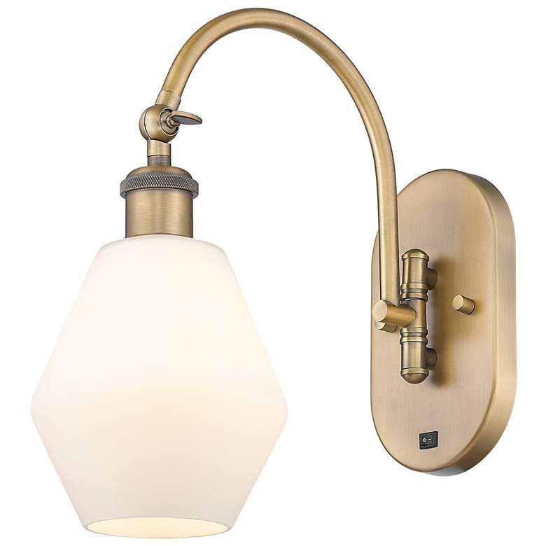 Image 1 Ballston Cindyrella 14"H Brushed Brass Swivel Sconce w/ Cased White Shade