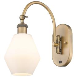 Ballston Cindyrella 14"H Brushed Brass Swivel Sconce w/ Cased White Shade