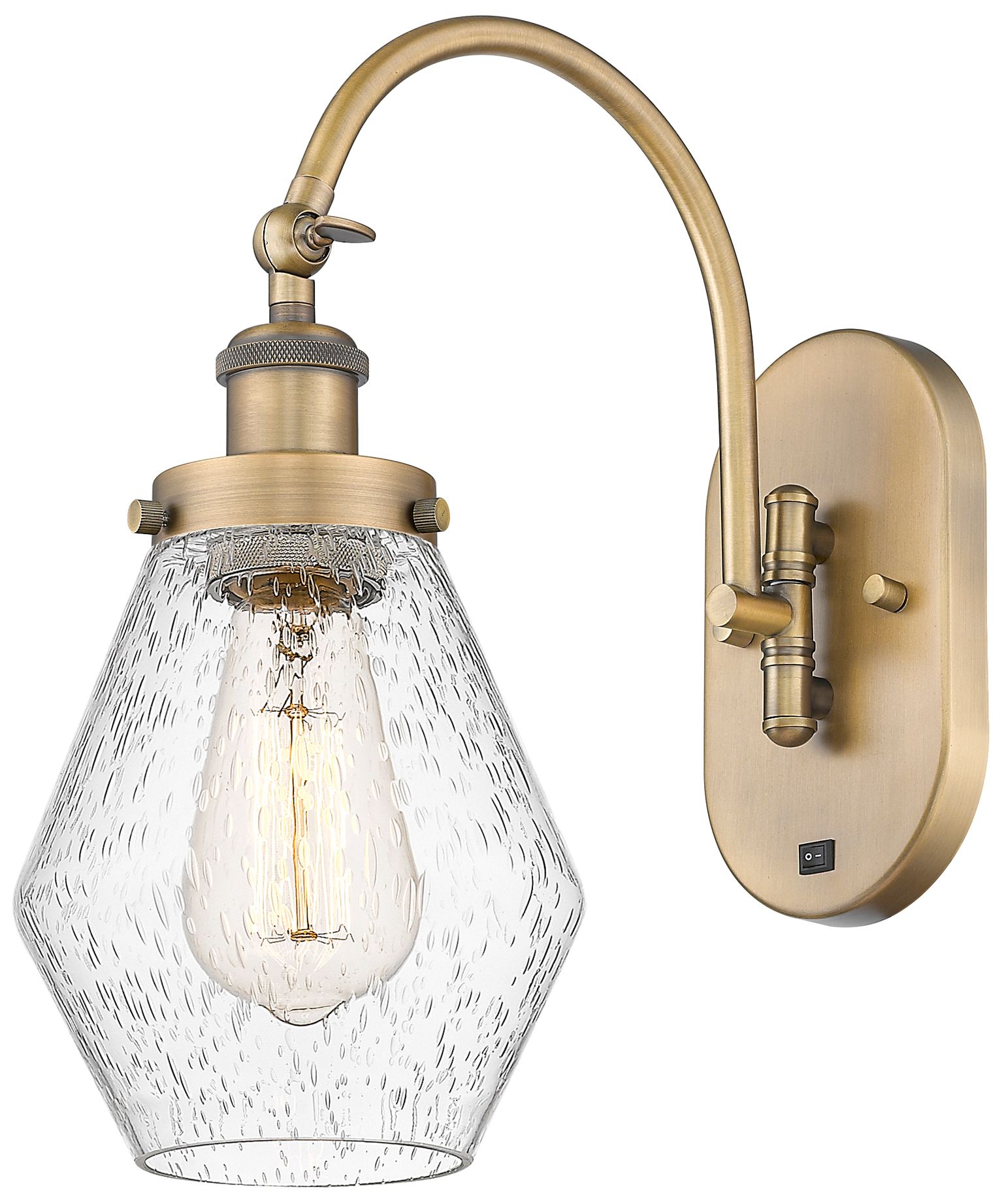 Ballston Cindyrella 14"H Brushed Brass Swiveling Sconce w/ Seedy Shade