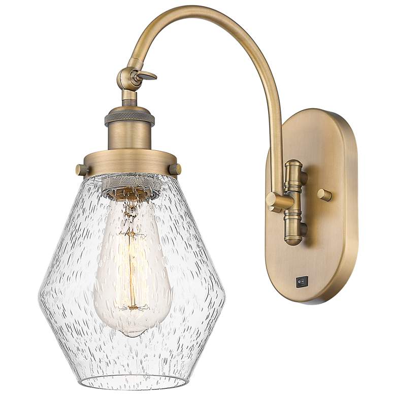 Image 1 Ballston Cindyrella 14"H Brushed Brass Swiveling Sconce w/ Seedy Shade