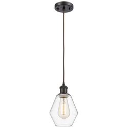 Ballston Cindyrella 6" Wide Bronze Corded Mini Pendant w/ Clear Shade