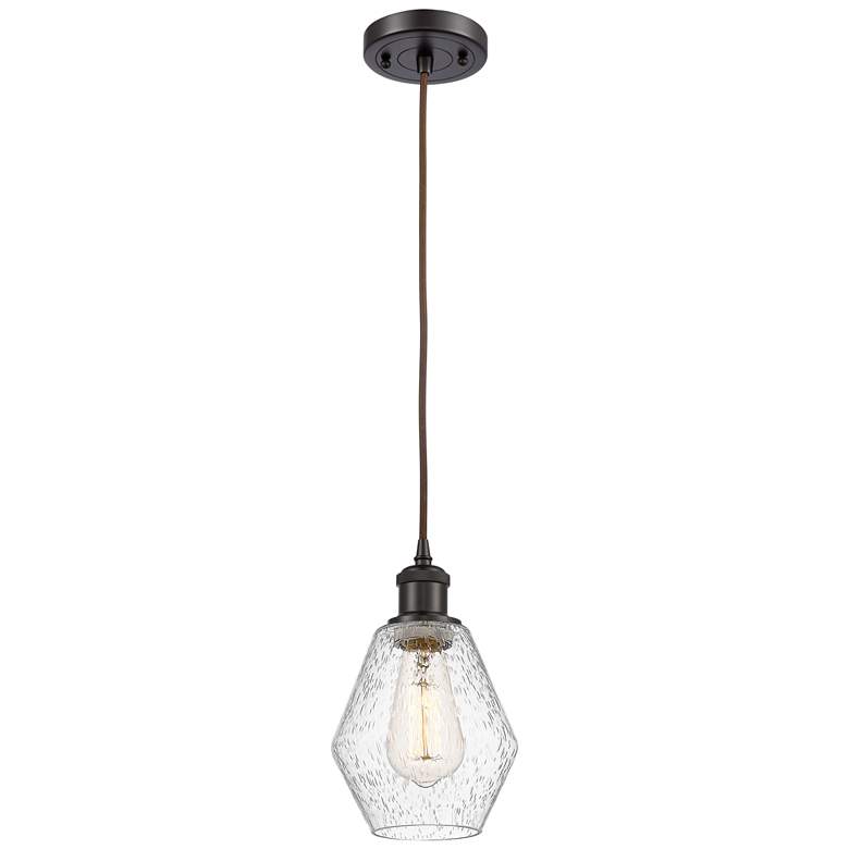Image 1 Ballston Cindyrella 6" Wide Bronze Corded Mini Pendant w/ Seedy Shade