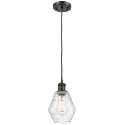 Ballston Cindyrella 6" Wide Bronze Corded Mini Pendant w/ Seedy Shade