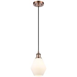 Ballston Cindyrella 6" Wide Copper Corded Mini Pendant w/ Cased White