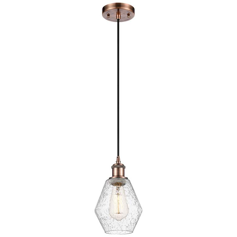 Image 1 Ballston Cindyrella 6" Wide Copper Corded Mini Pendant w/ Seedy Shade