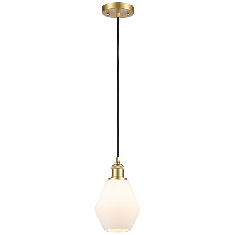 Image 1 Ballston Cindyrella 6" Wide Gold Corded Mini Pendant w/ Cased White Sh