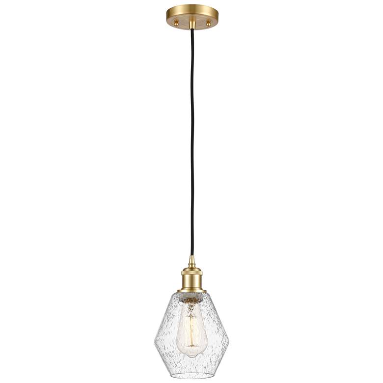 Image 1 Ballston Cindyrella 6" Wide Satin Gold Corded Mini Pendant w/ Seedy Sh