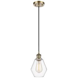 Ballston Cindyrella 6"W Antique Brass Corded Mini Pendant w/ Clear Sha