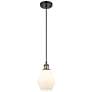 Ballston Cindyrella 6"W Black Brass Corded Mini Pendant Cased White Sh