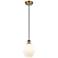 Ballston Cindyrella 6"W Brushed Brass Corded Mini Pendant Cased White