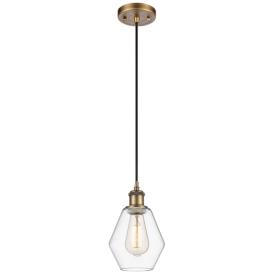 Ballston Cindyrella 6"W Brushed Brass Corded Mini Pendant w/ Clear Sha Ballston Cindyrella 6"W Brushed Brass Corded Mini Pendant w/ Clear Sha