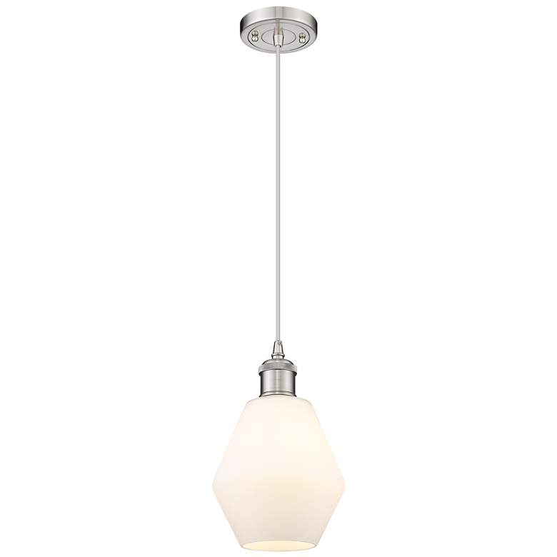 Image 1 Ballston Cindyrella 6"W Brushed Nickel Cord Mini Pendant Cased White S