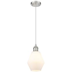 Ballston Cindyrella 6"W Brushed Nickel Cord Mini Pendant Cased White S