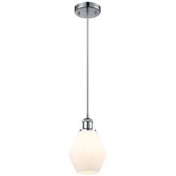 Ballston Cindyrella 6"W Chrome Corded Mini Pendant w/ Cased White Shad
