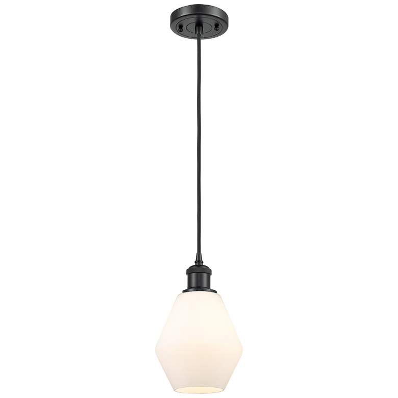 Image 1 Ballston Cindyrella 6"W Matte Black Corded Mini Pendant Cased White Sh
