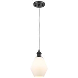 Ballston Cindyrella 6"W Matte Black Corded Mini Pendant Cased White Sh