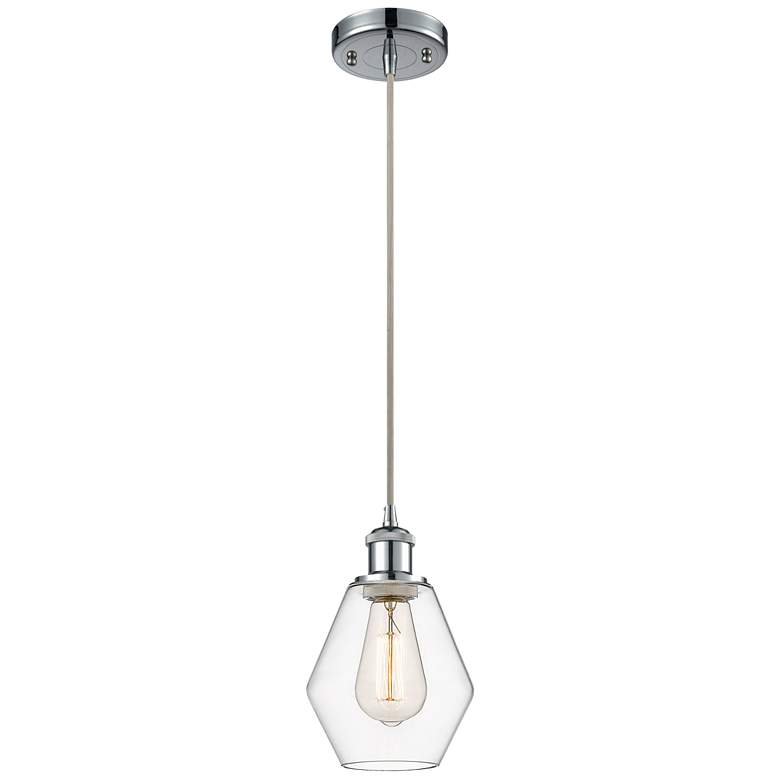 Image 1 Ballston Cindyrella 6"W Polished Chrome Corded Mini Pendant w/ Clear S