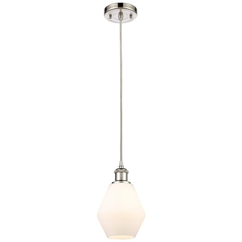 Image 1 Ballston Cindyrella 6"W Polished Nickel Cord Mini Pendant Cased White