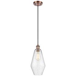 Ballston Cindyrella 7" Wide Copper Corded Mini Pendant w/ Seedy Shade