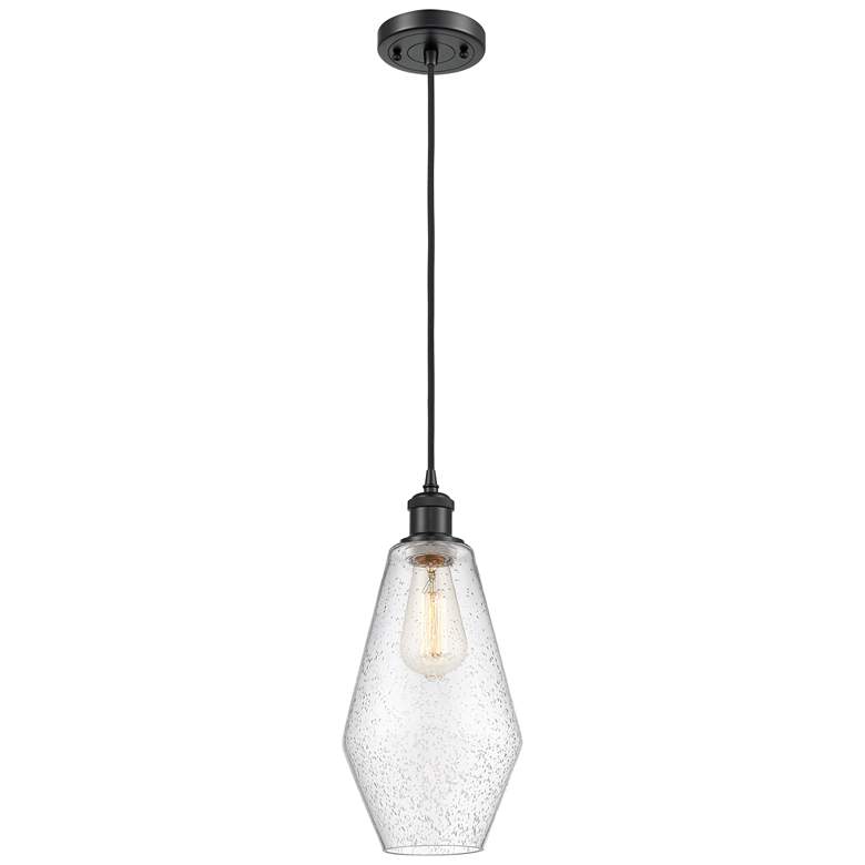 Image 1 Ballston Cindyrella 7" Wide Matte Black Corded Mini Pendant w/ Seedy S