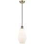 Ballston Cindyrella 7"W Antique Brass Corded Mini Pendant Cased White