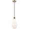 Ballston Cindyrella 7"W Antique Brass Corded Mini Pendant Cased White