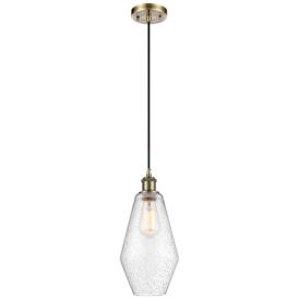 Ballston Cindyrella 7"W Antique Brass Corded Mini Pendant w/ Seedy Sha Ballston Cindyrella 7"W Antique Brass Corded Mini Pendant w/ Seedy Sha