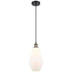 Ballston Cindyrella 7"W Black Brass Corded Mini Pendant Cased White Sh