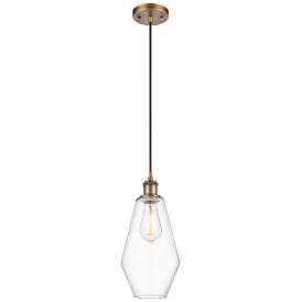 Ballston Cindyrella 7"W Brushed Brass Corded Mini Pendant w/ Clear Sha Ballston Cindyrella 7"W Brushed Brass Corded Mini Pendant w/ Clear Sha
