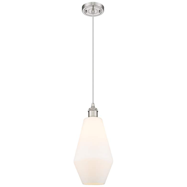 Image 1 Ballston Cindyrella 7"W Brushed Nickel Cord Mini Pendant Cased White S