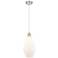 Ballston Cindyrella 7"W Brushed Nickel Cord Mini Pendant Cased White S