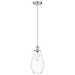 Ballston Cindyrella 7"W Brushed Nickel Corded Mini Pendant w/ Clear Sh